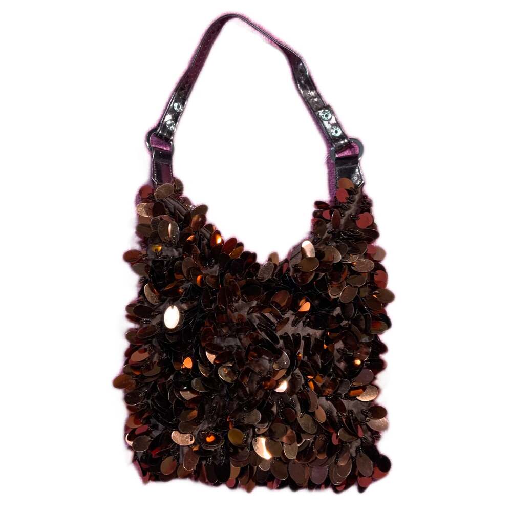 Brown Sequin Embellished Handbag Shoulder Bag Evening Purse